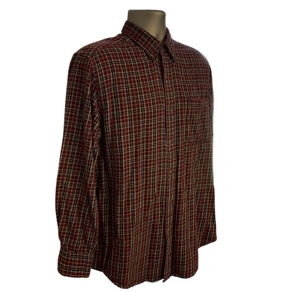 Saddlebred Plaid Button Down Flannel Shirt Size M Long Sleeve Casual Cotton - Picture 2 of 8